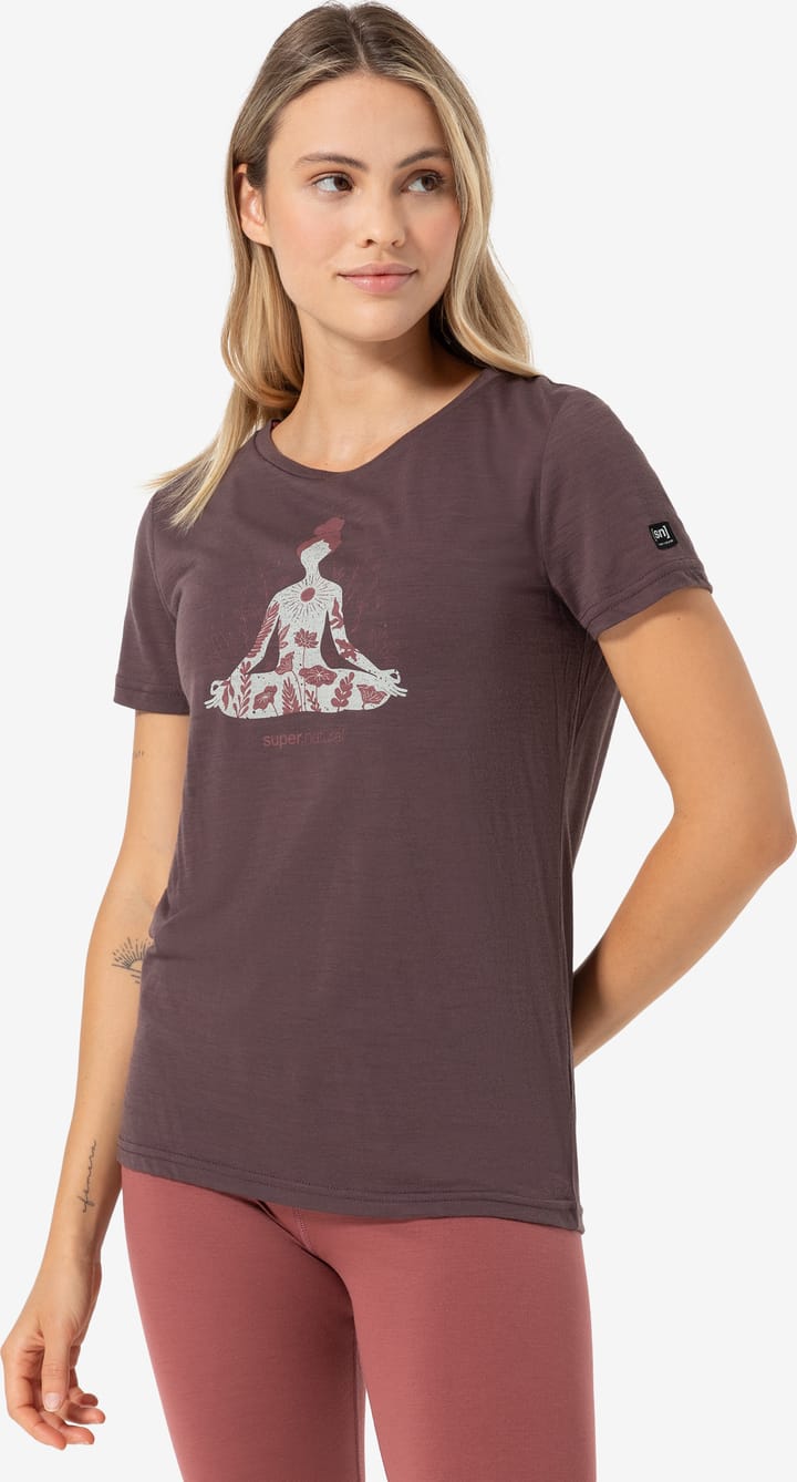 super.natural Women's Larissa Tee Raisin/feather Grey/roan Rouge super.natural