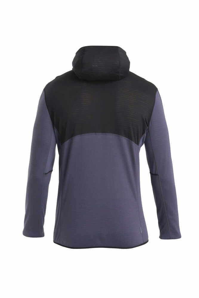 Icebreaker Men's Merino 200 Realfleece™ Descender Long Sleeve Zip Hoodie Black/Graphite/Cb Icebreaker