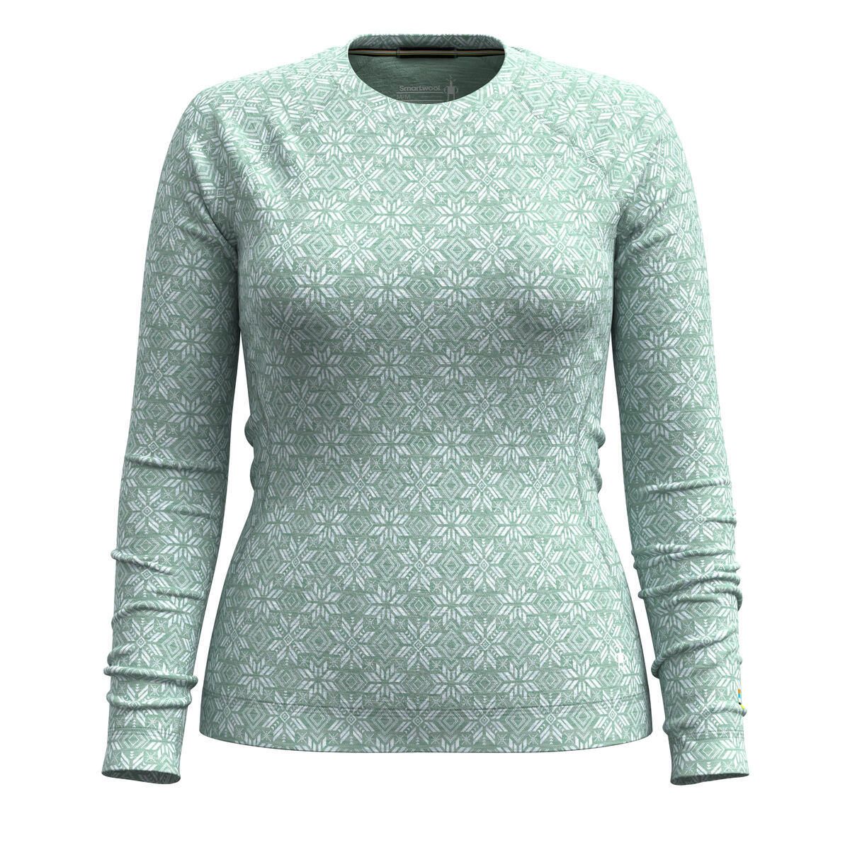 Smartwool Women's Merino 250 Baselayer Crew Boxed Arctic Green Digi Snow