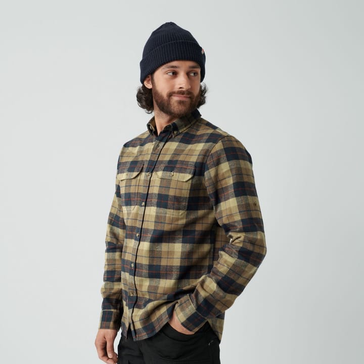 Fjällräven Men's Singi Heavy Flannel Shirt Autumn Leaf-Dark Navy Fjällräven