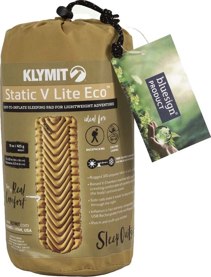 Klymit Static V Lite Eco Sleeping Pad Gold Klymit