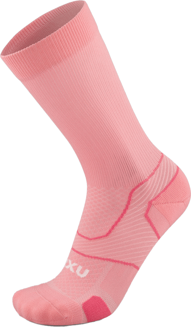 2XU Vectr Cushion Crew Socks Pink Glow/White