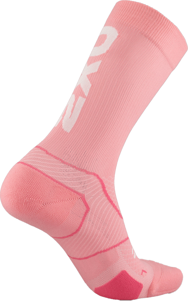 2XU Vectr Cushion Crew Socks Pink Glow/White 2XU