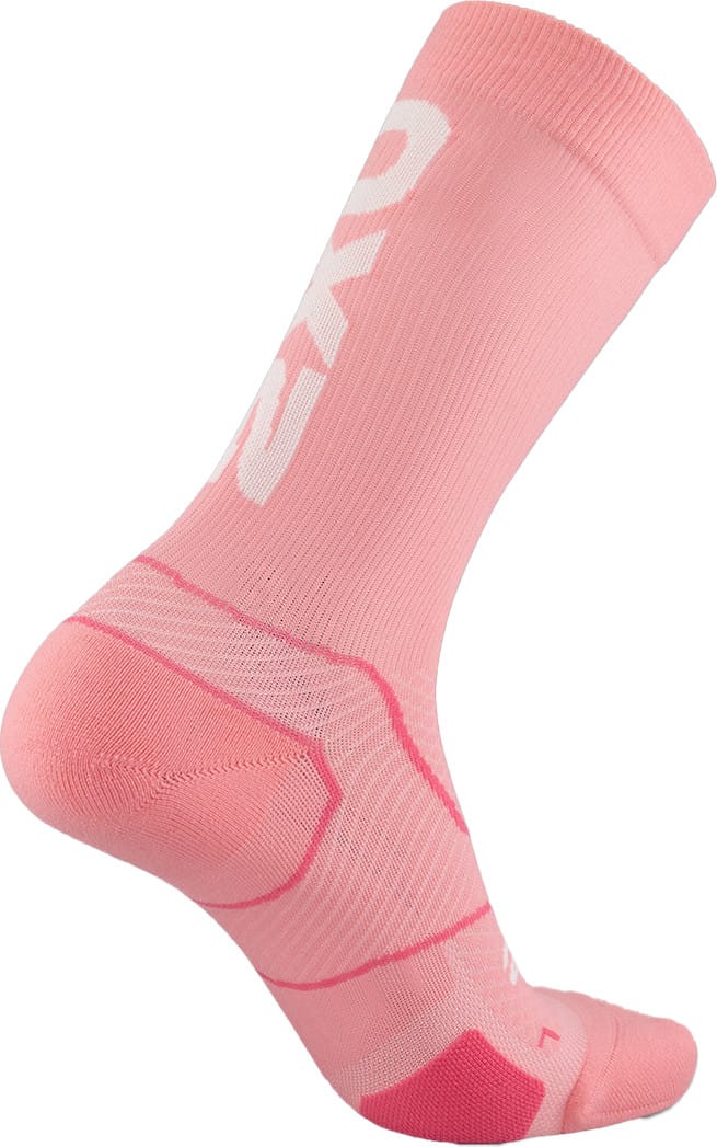 2XU Vectr Cushion Crew Socks Pink Glow/White 2XU