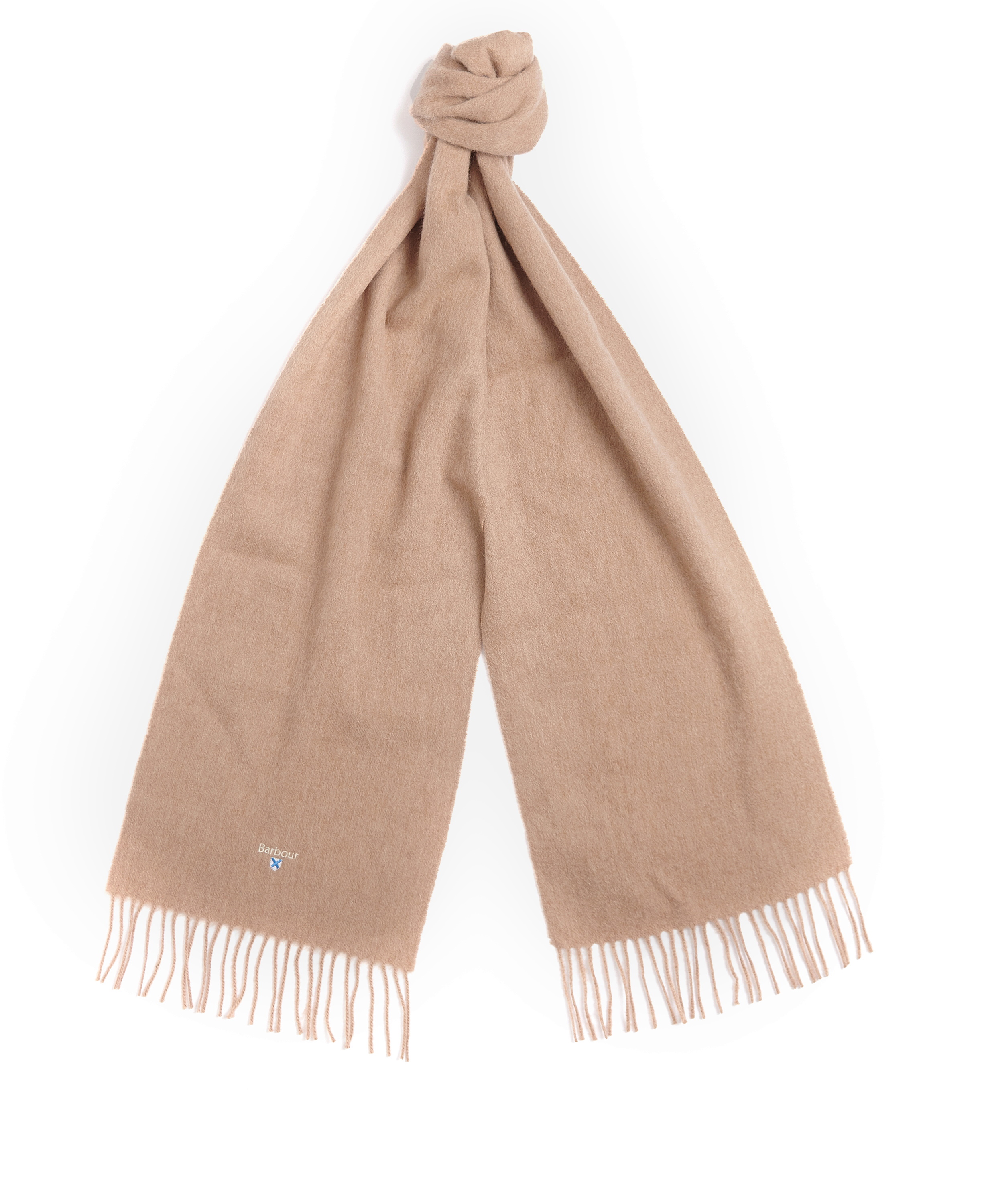 Barbour Unisex Plain Lambswool Scarf Light Brown