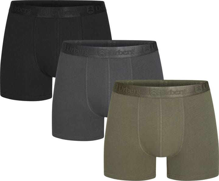 Urberg Men's Isane 3-pack Bamboo Boxers Grey/Black/Green Urberg