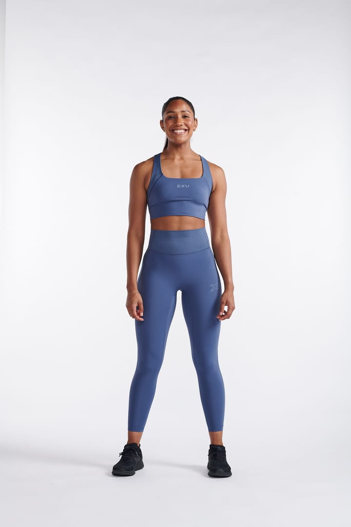 2XU Ribbed Longline Bra Indigo/Blue Stone 2XU