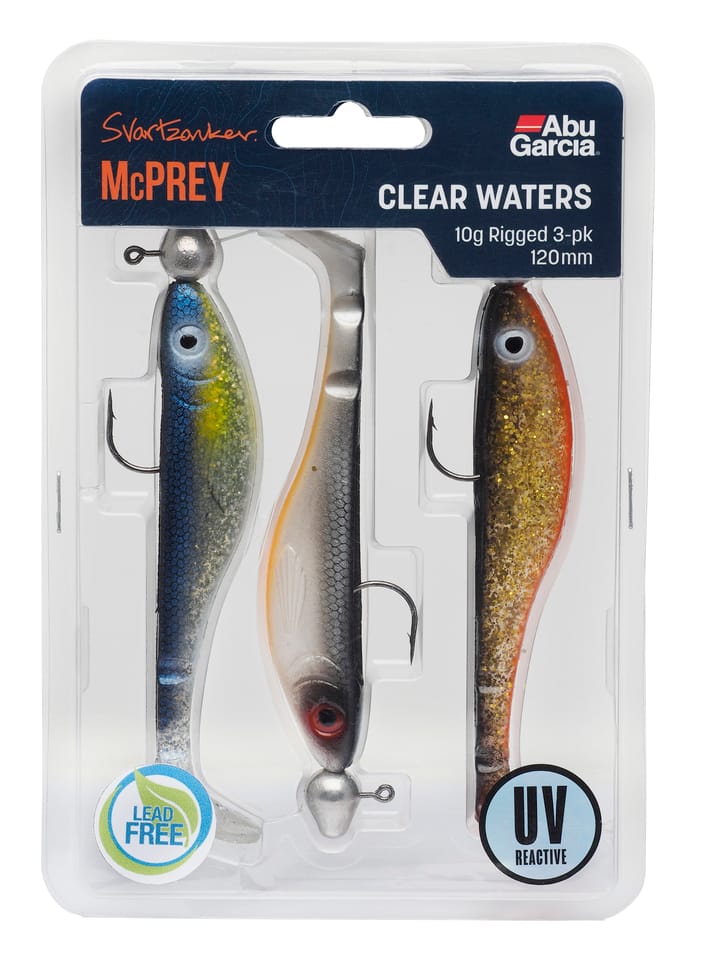 Abu Garcia Abu Garcia Svartzonker Mcprey Prerigged 10g Ferdig Rigget 3-Pack Clear Waters Abu Garcia