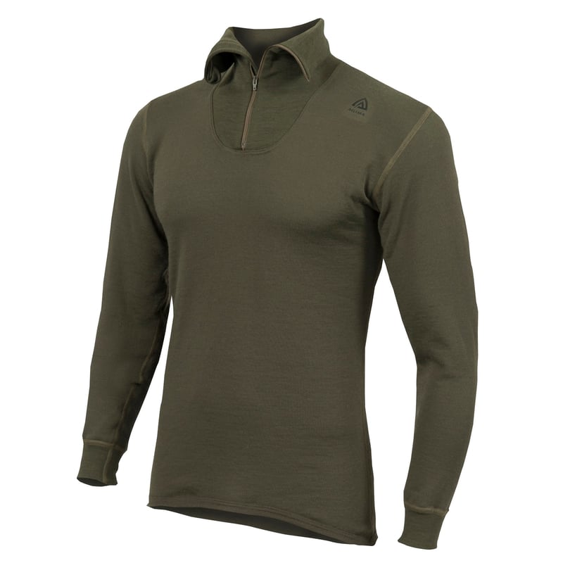 HotWool Polo with Zip Man Olive Night | Buy HotWool Polo with Zip