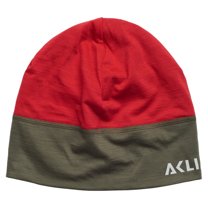 Aclima LightWool Hunting Safety Beanie High Risk Red/ Ranger Green Aclima