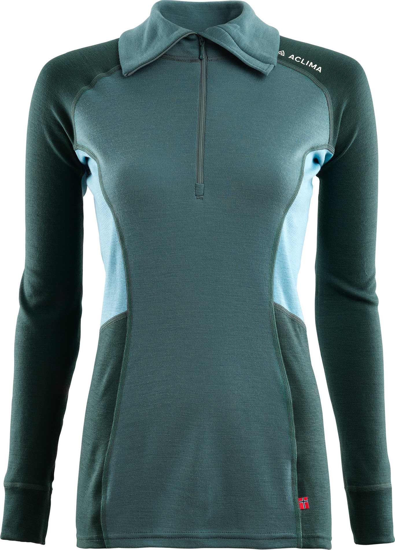 Aclima Women’s WarmWool Polo North Atlantic/Green Gables/Reef Waters