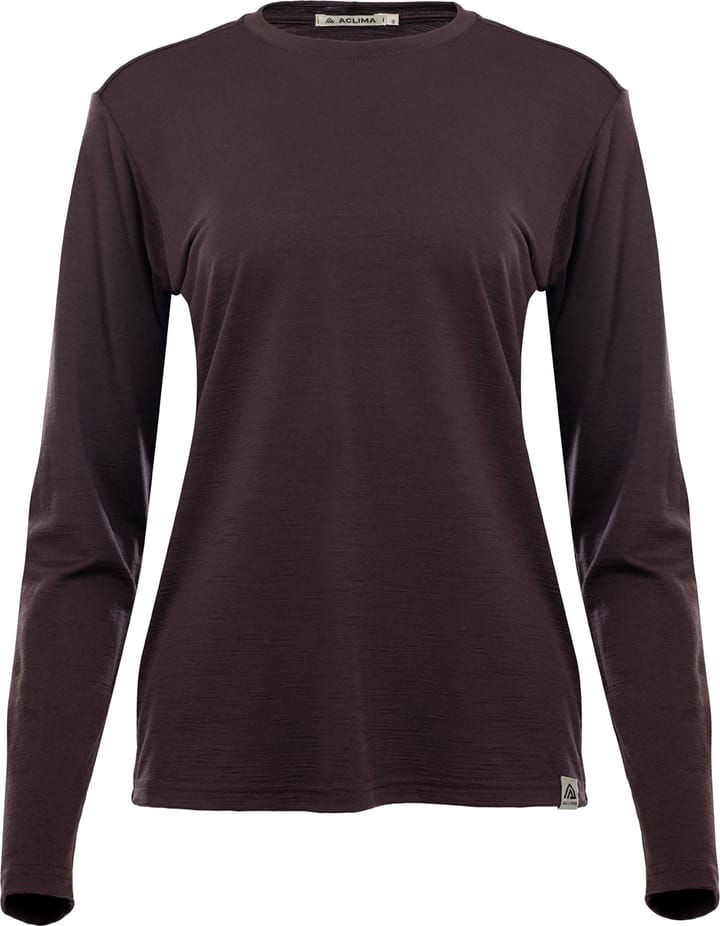 Aclima Women's LightWool 180 Crewneck Chocolate Plum Aclima