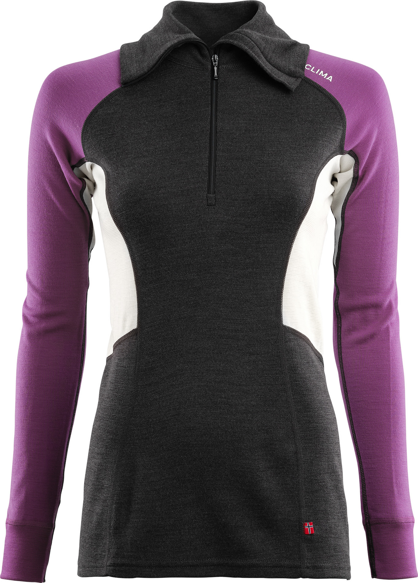 Aclima Women’s WarmWool Polo Marengo/Sunset Purple/Nature