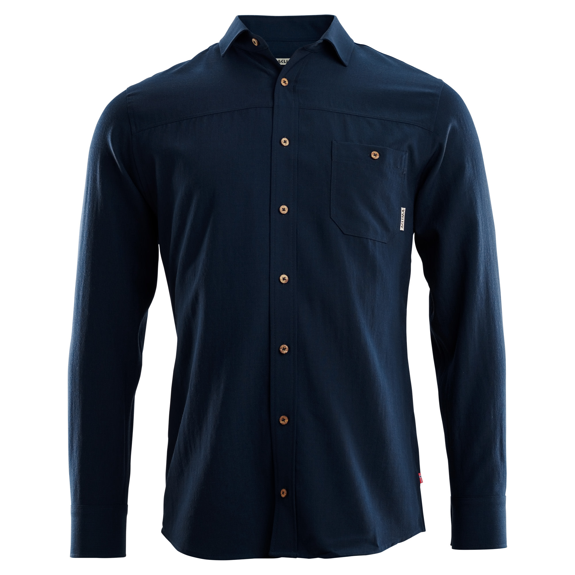 Buy LeisureWool Woven Wool Shirt Man Navy Blazer here | Outnorth