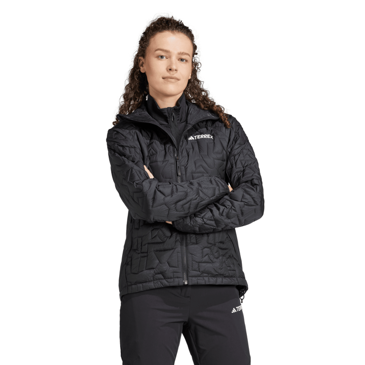 Adidas Women's Terrex Xperior PrimaLoft Loose Fill Insulated Hooded Jacket Black Adidas