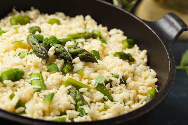 Adventure Menu Creamy Risotto With Asparagus and Broccoli Nocolour Adventure Menu