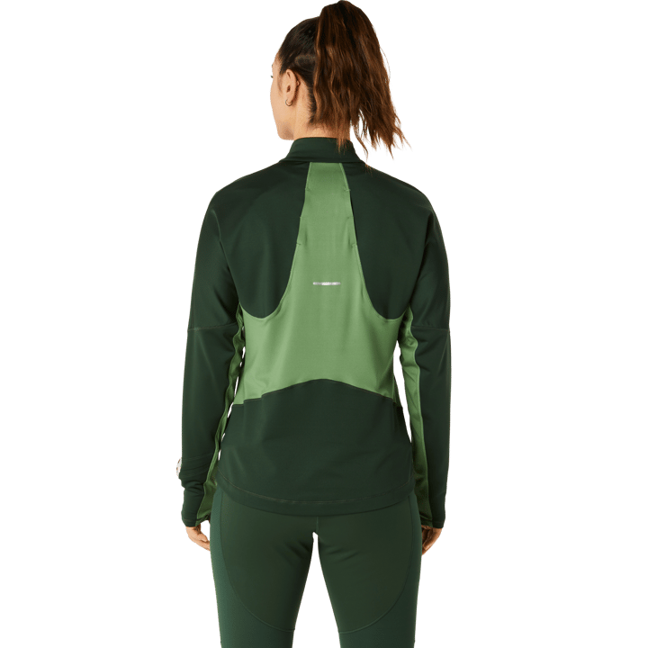 Asics Women's Winter Run 1/2 Zip Mid Layer Rain Forest/Cedar Green Asics