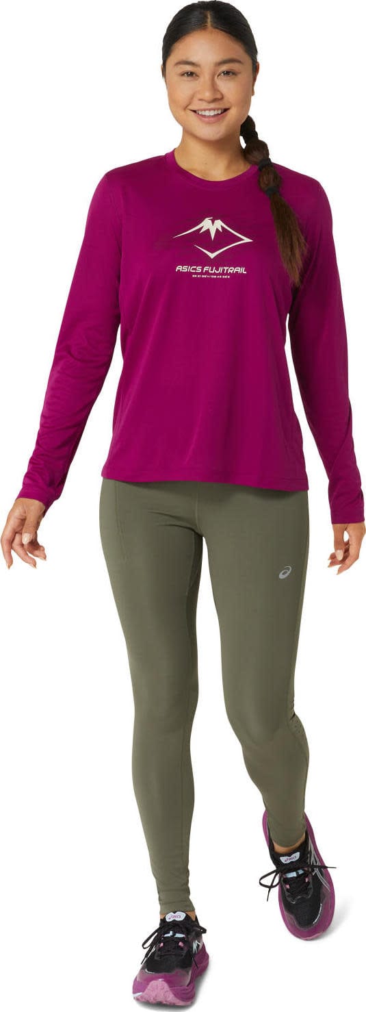 Asics Women's Fujitrail Logo LS Top Blackberry/Birch Asics