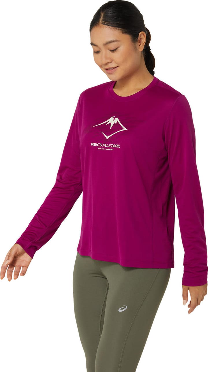 Asics Women's Fujitrail Logo LS Top Blackberry/Birch Asics