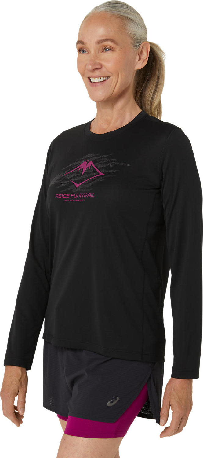 Asics Women’s Fujitrail Logo LS Top Performance Black/Blackberry