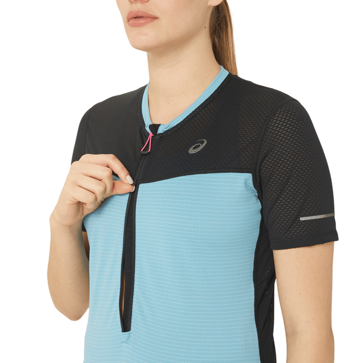 Asics Women's Fujitrail Short Sleeve Top Performance Black/Gris Blue Asics