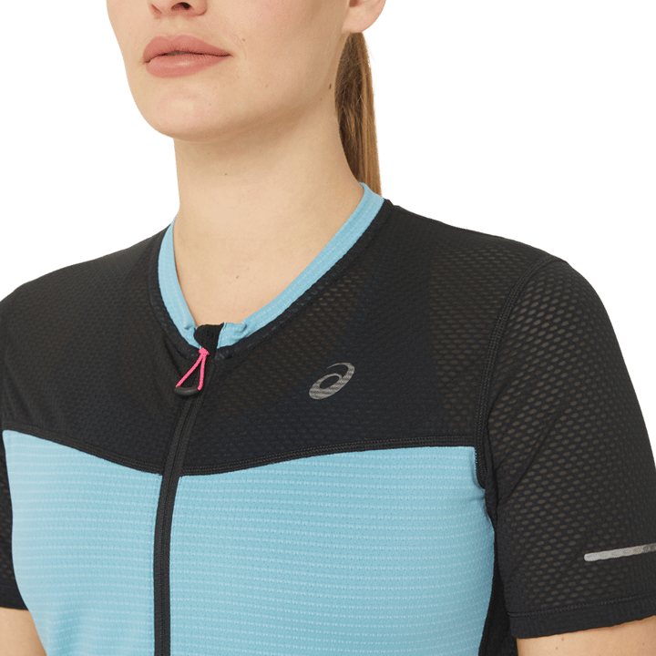 Asics Women's Fujitrail Short Sleeve Top Performance Black/Gris Blue Asics