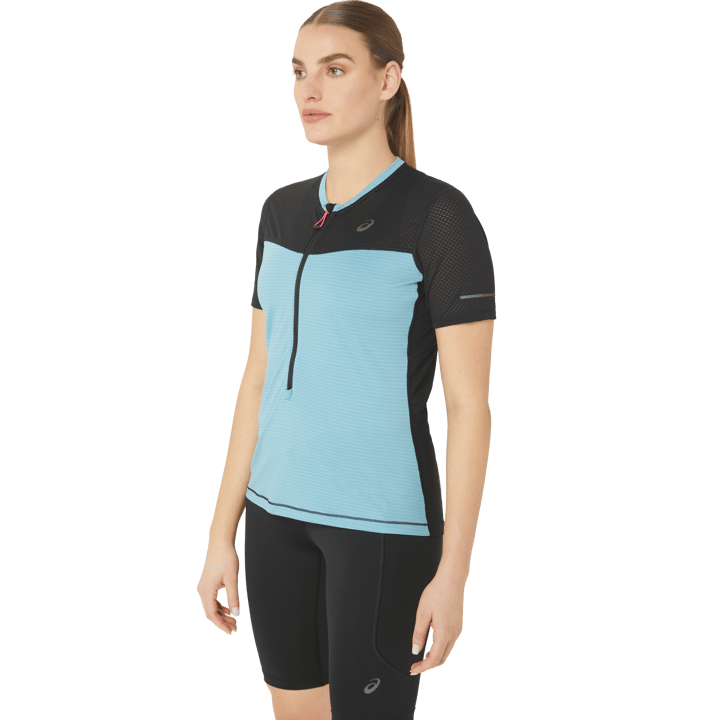 Asics Women's Fujitrail Short Sleeve Top Performance Black/Gris Blue Asics