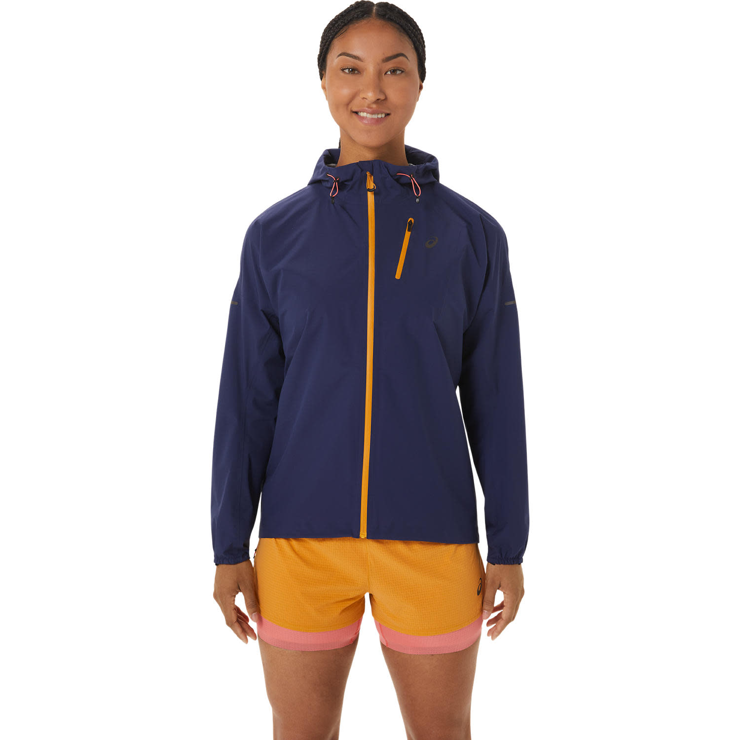 Asics Women’s Fujitrail Waterproof Jacket Indigo Blue/Sandstorm