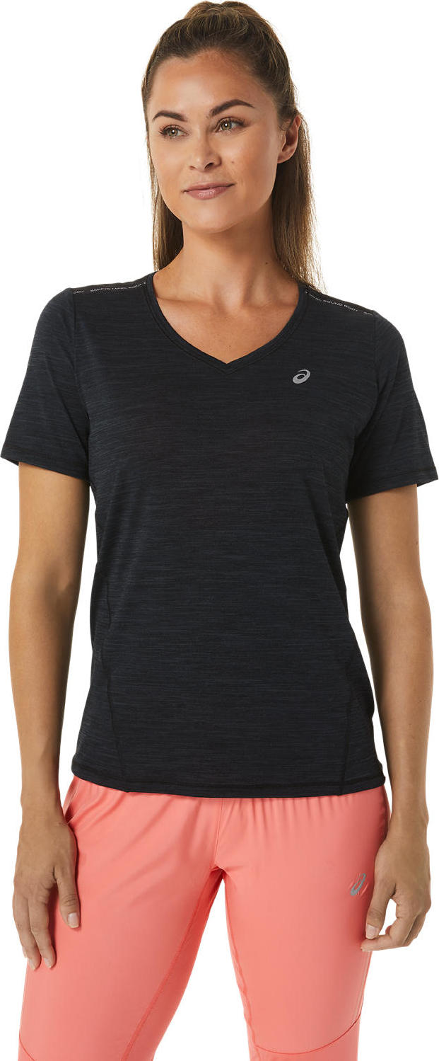 Women’s Race V-Neck SS Top Performance Black/Charcoal Grey