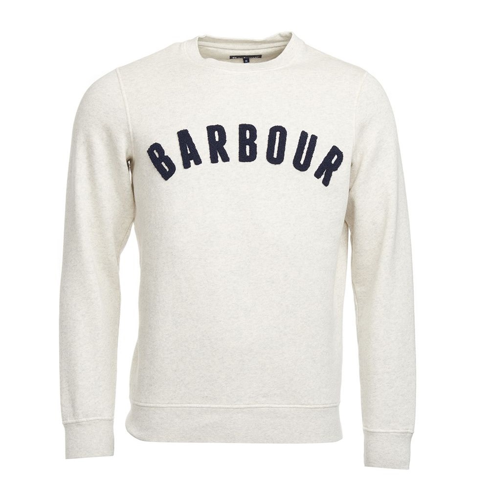 Barbour Men’s Prep Logo Crew Ecru Marl