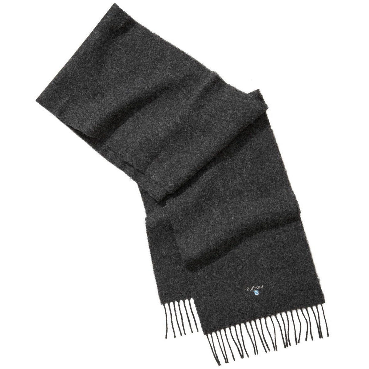 Barbour Unisex Plain Lambswool Scarf Charcoal/Grey