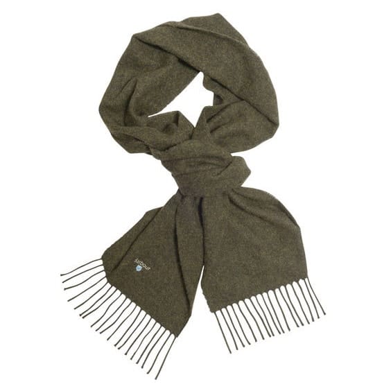 Barbour Unisex Plain Lambswool Scarf Seaweed Barbour