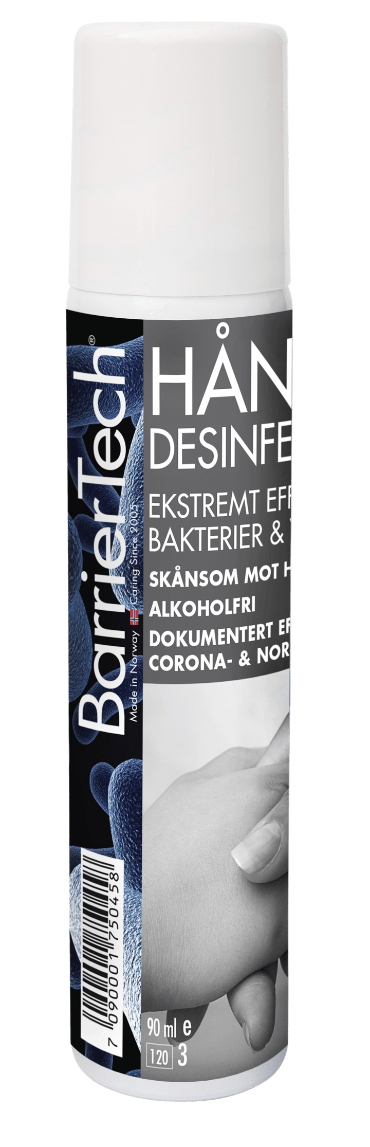 BarrierTech Barriertech Hånddesinfeksjon 90ml Skum Som Dreper Bakterier Og Virus BarrierTech