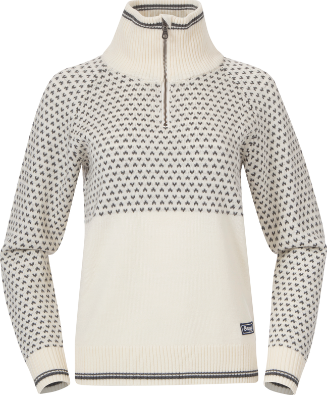 Bergans Women’s Alvdal Wool Half Zip Vanilla White/Solid Dark Grey