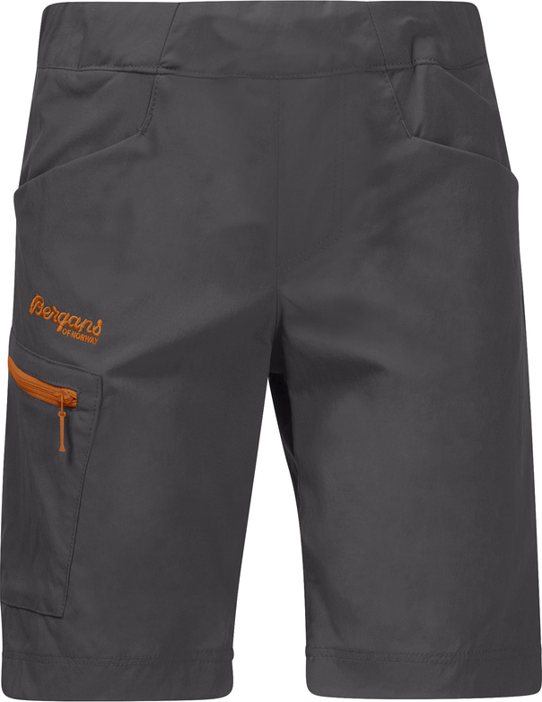 Bergans Kids’ Lilletind Shorts Solid Dark Grey/Cloudberry Yellow