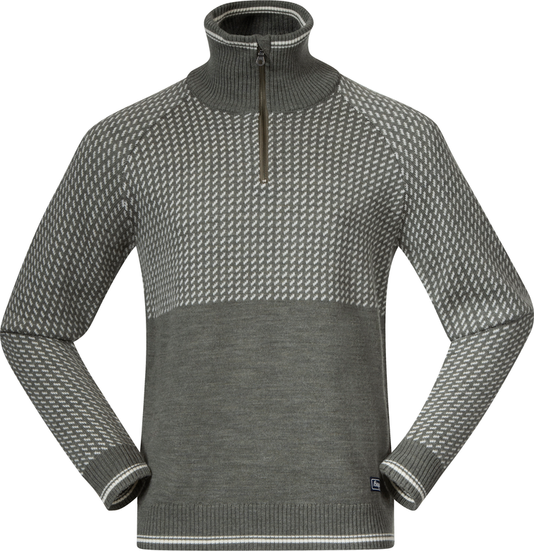 Bergans Men’s Alvdal Wool Half Zip Solid Dark Grey/Vanilla White