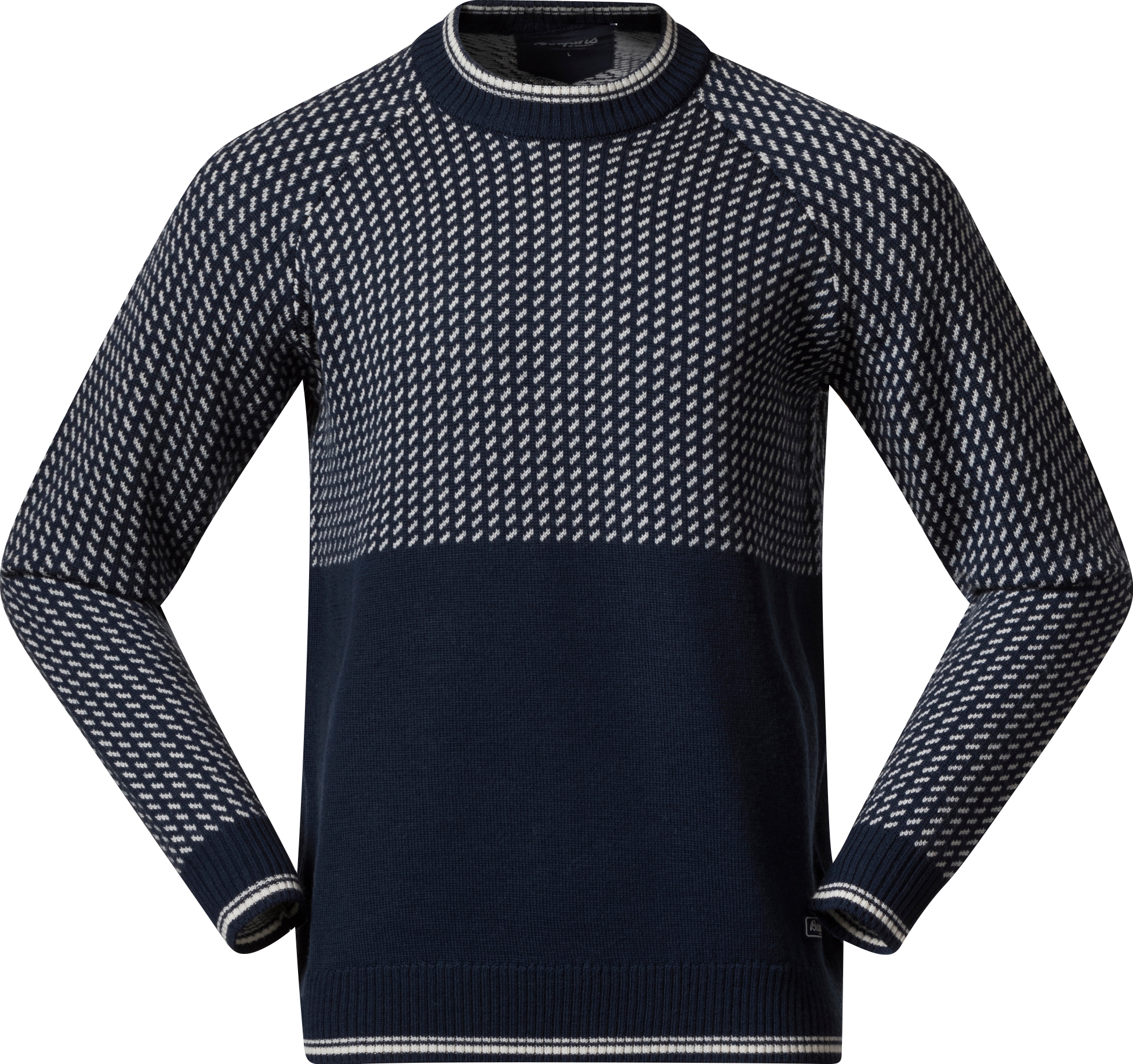 Bergans Men’s Alvdal Wool Jumper Navy Blue/Vanilla White