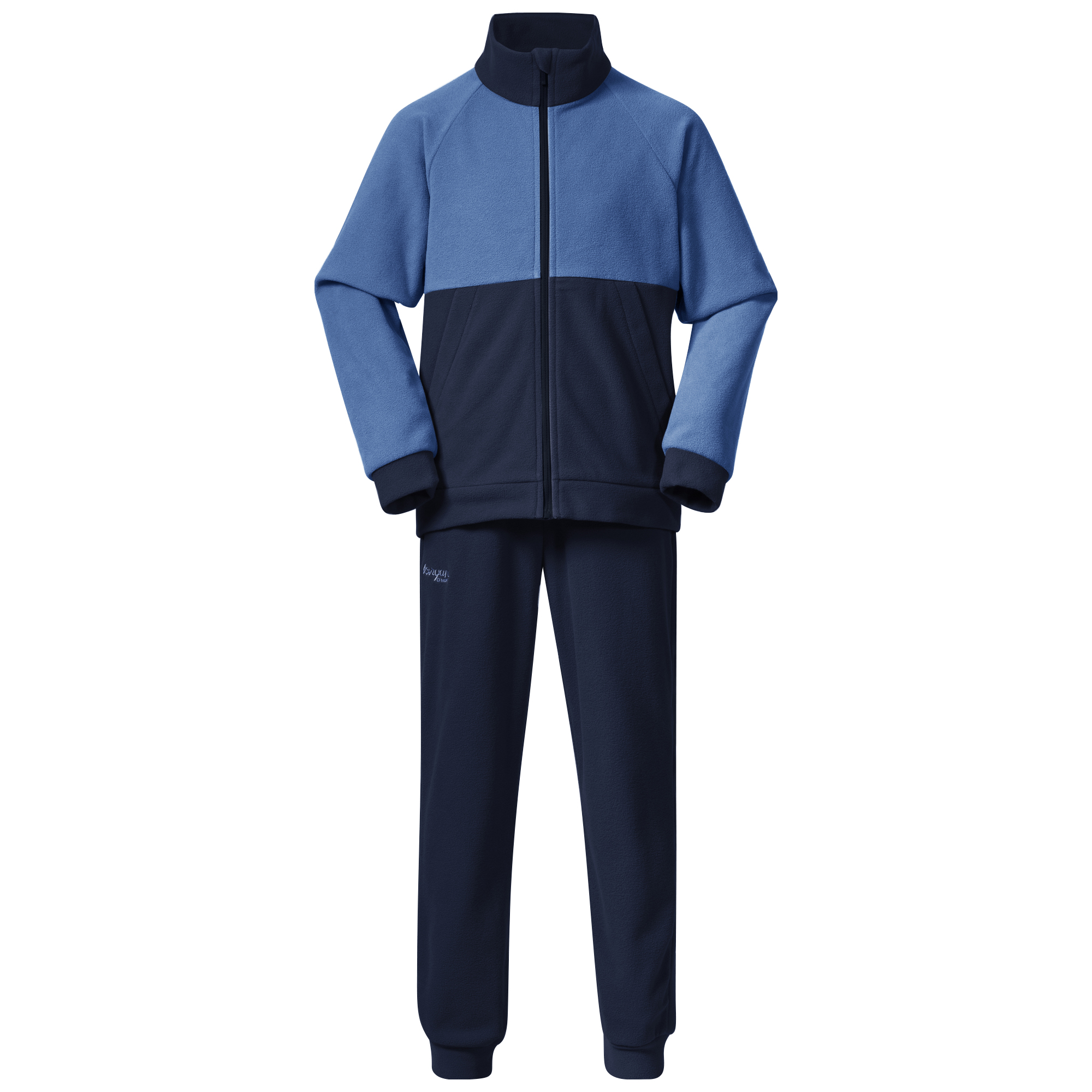 Bergans Kids’ Smådøl V5 Longzip Set Navy Blue/Riviera Blue