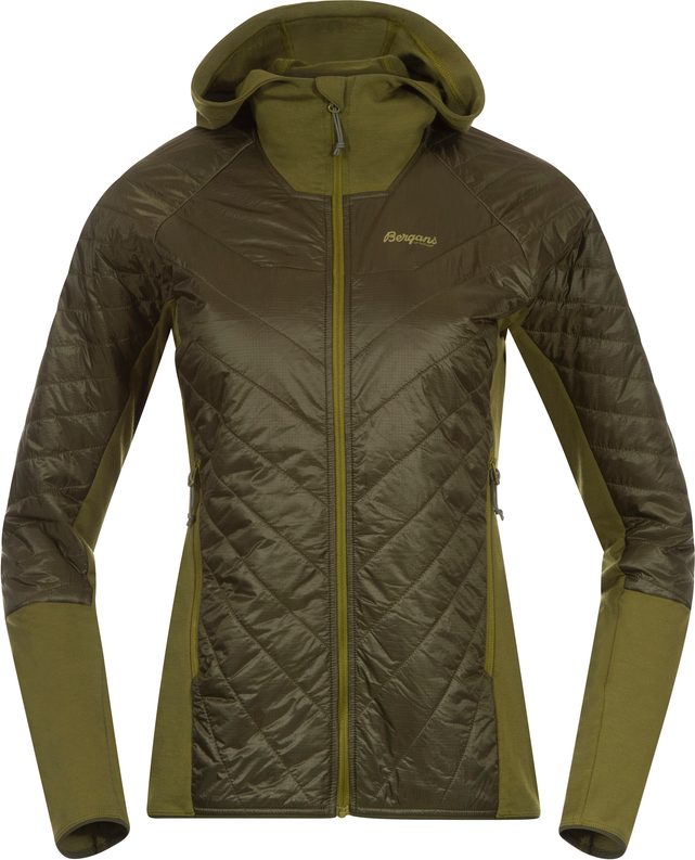 Bergans Women’s Cecilie Light Insulated Hybrid Jacket Dark Olive Green/Trail Green