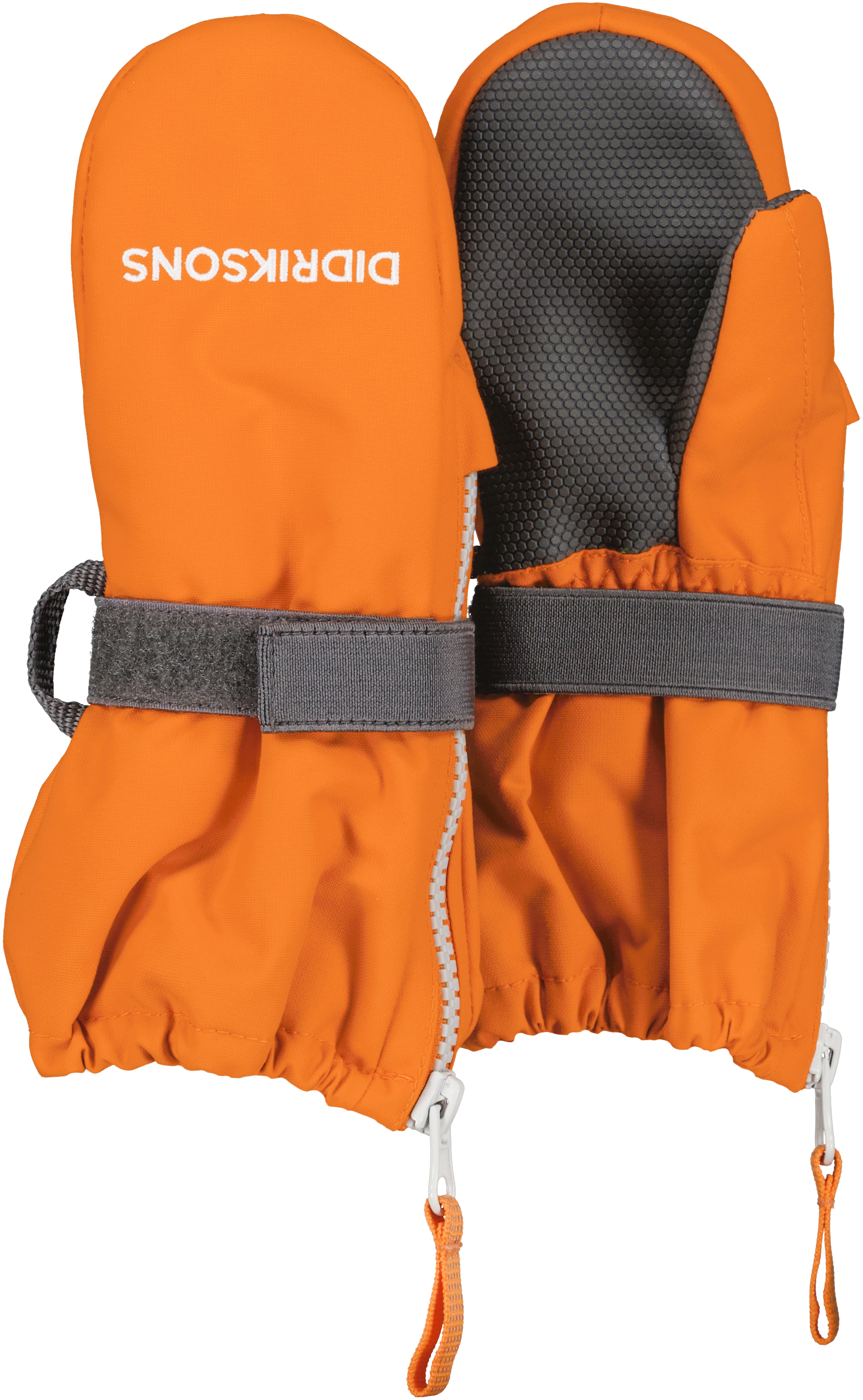 Didriksons Kids’ Biggles Zip Mittens 7 Orange Jam