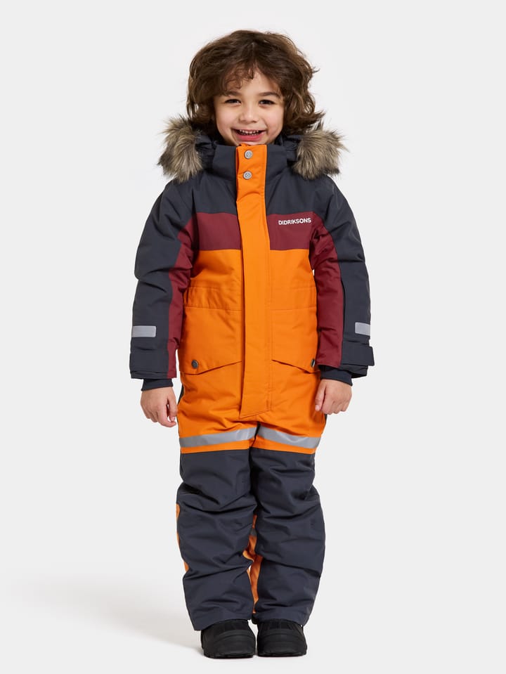 Didriksons Kids' Bjärven Coverall 3 Orange Jam Didriksons