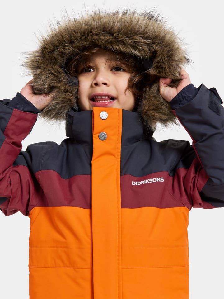 Didriksons Kids' Bjärven Coverall 3 Orange Jam Didriksons