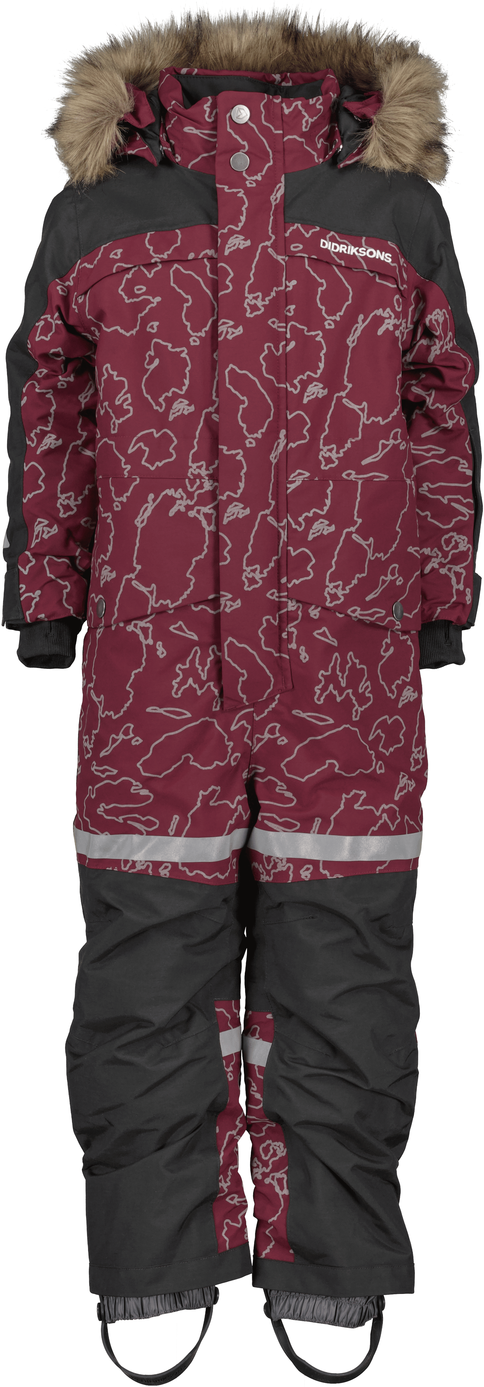 Didriksons Kids' Bjärven Special Edition Coverall Grundsund Reflective Wine