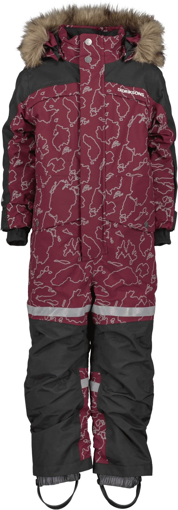 Didriksons Kids' Bjärven Special Edition Coverall Grundsund Reflective Wine Didriksons