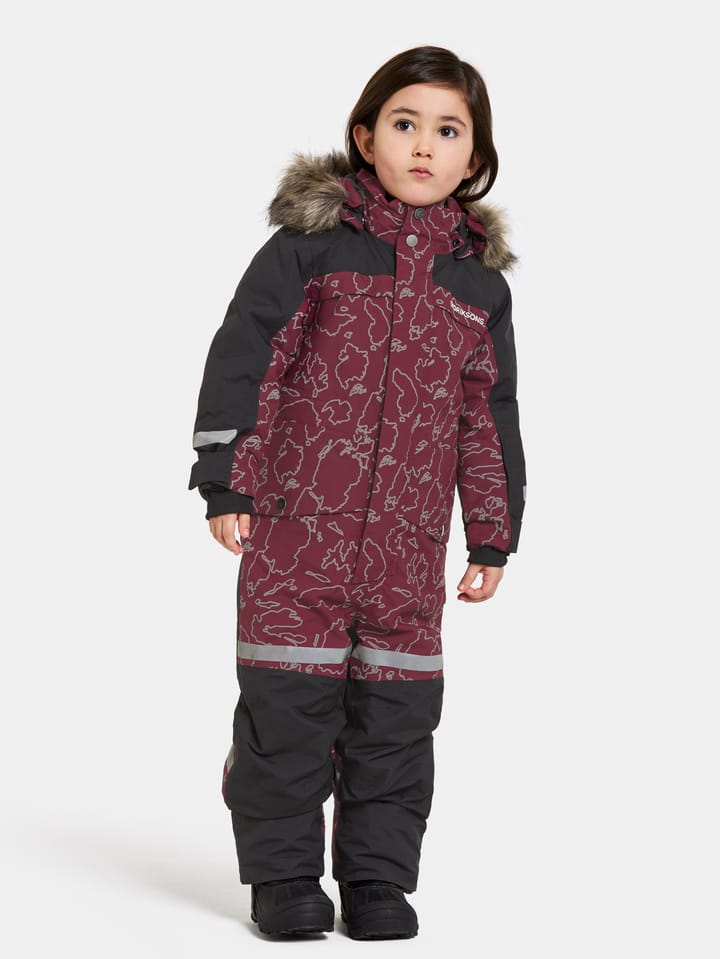 Didriksons Kids' Bjärven Special Edition Coverall Grundsund Reflective Wine Didriksons