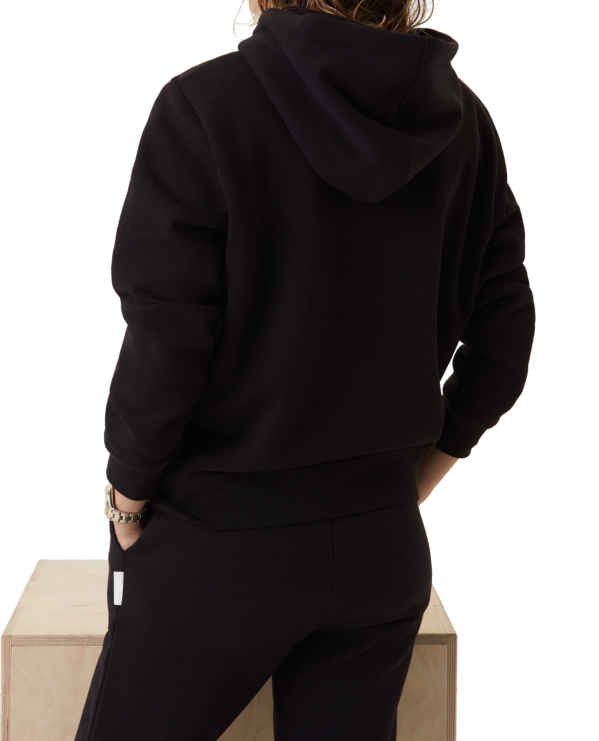 Borg discount hoodie black