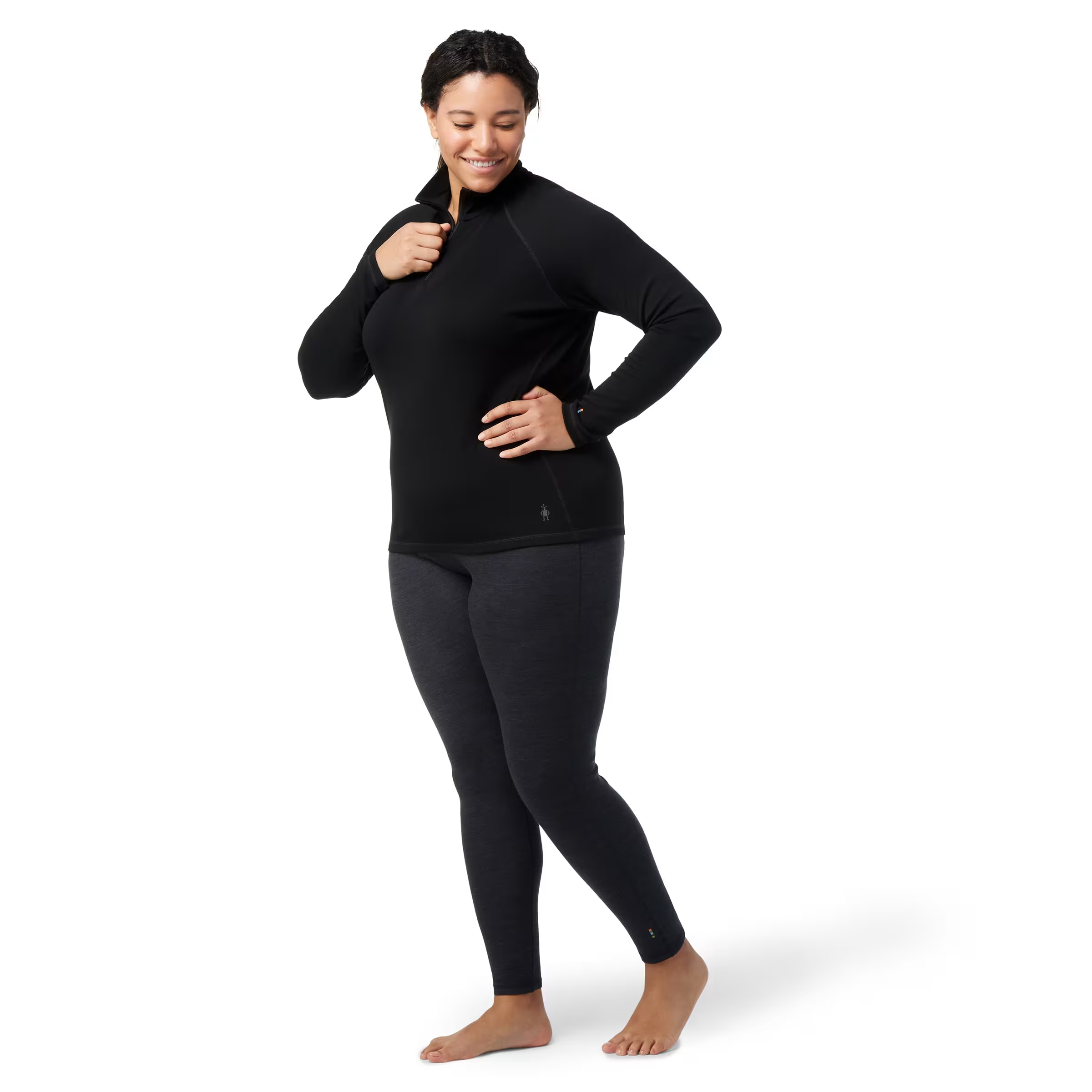 Smartwool Women’s Classic Thermal Merino Base Layer 1/4 Zip Boxed Black