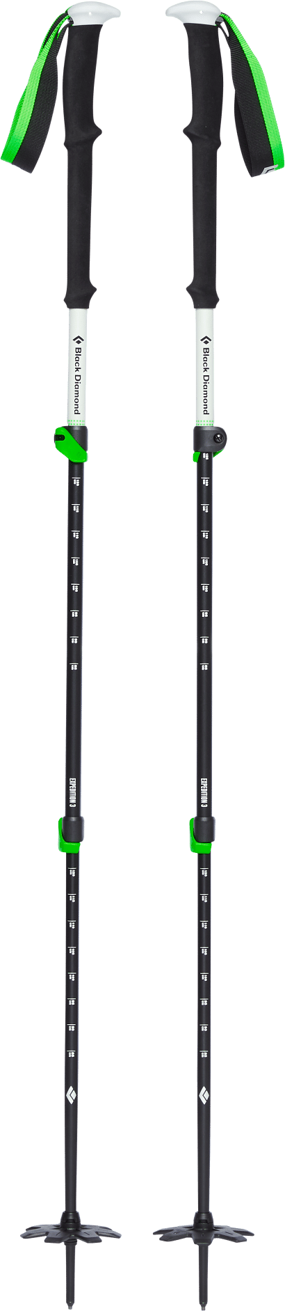 Black Diamond Expedition 3 Ski Poles Black/Green Black Diamond