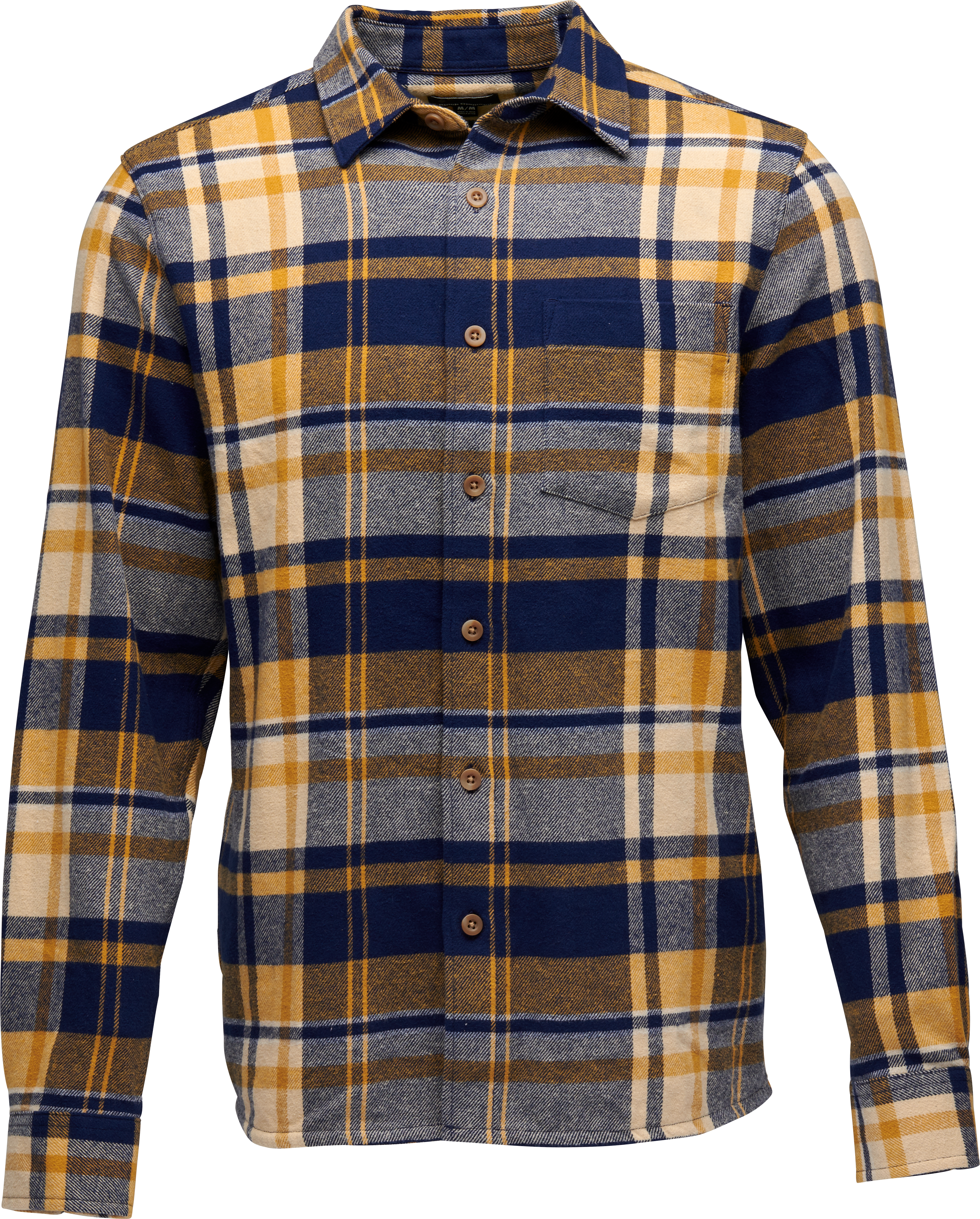 Men’s Project Flannel Shirt Indigo-Gold Plaid