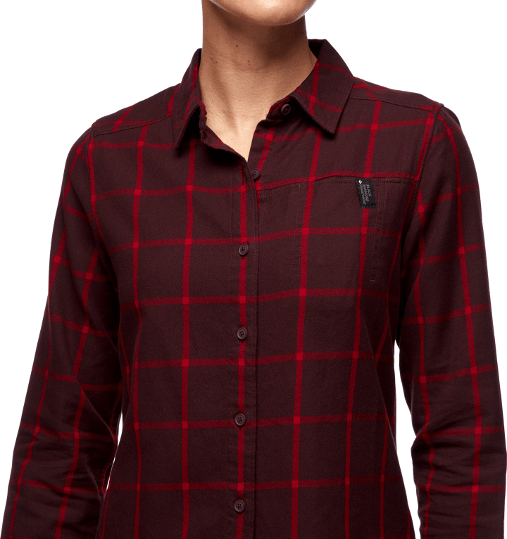 Black Diamond Women's Serenity Flanell Shirt Bordeaux/Vermilion Plaid Black Diamond